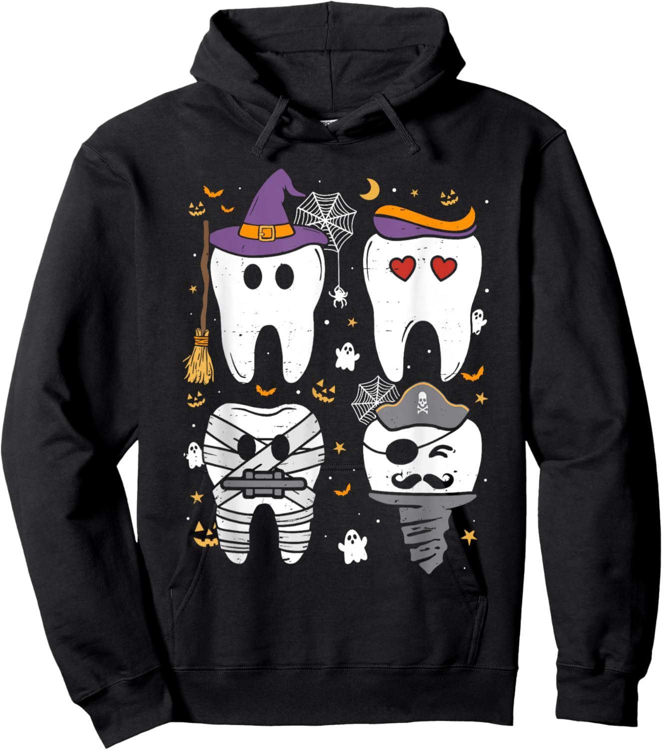 Dentist Witch Teeth Dental Crew Halloween Costume Men Women Hoodie - Hoodie | Black