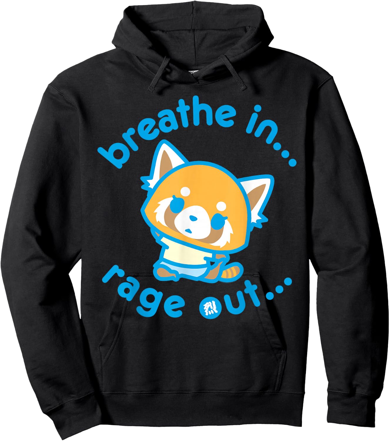 Aggretsuko Yoga Breathe In Rage Out Hoodie - Hoodie | Black