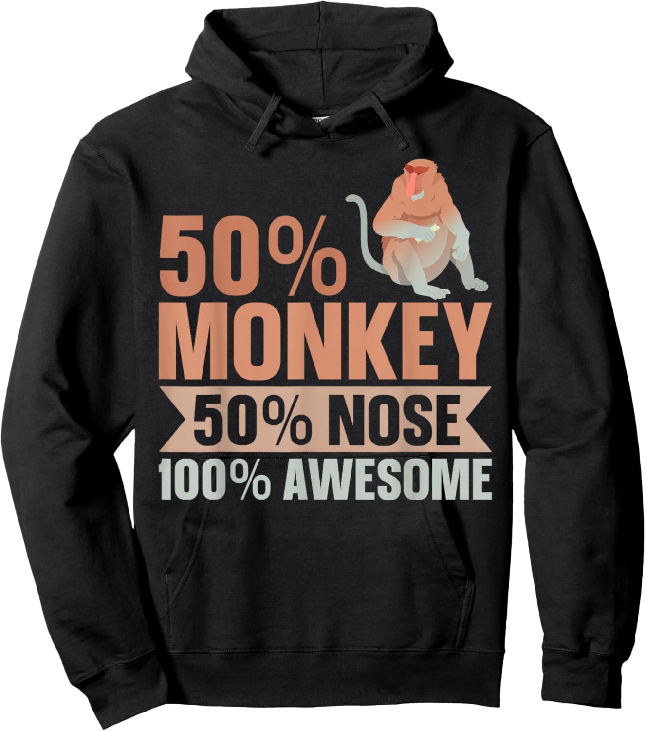 Long Nosed Monkey Design for a Proboscis Monkey Expert Hoodie - Hoodie | Black