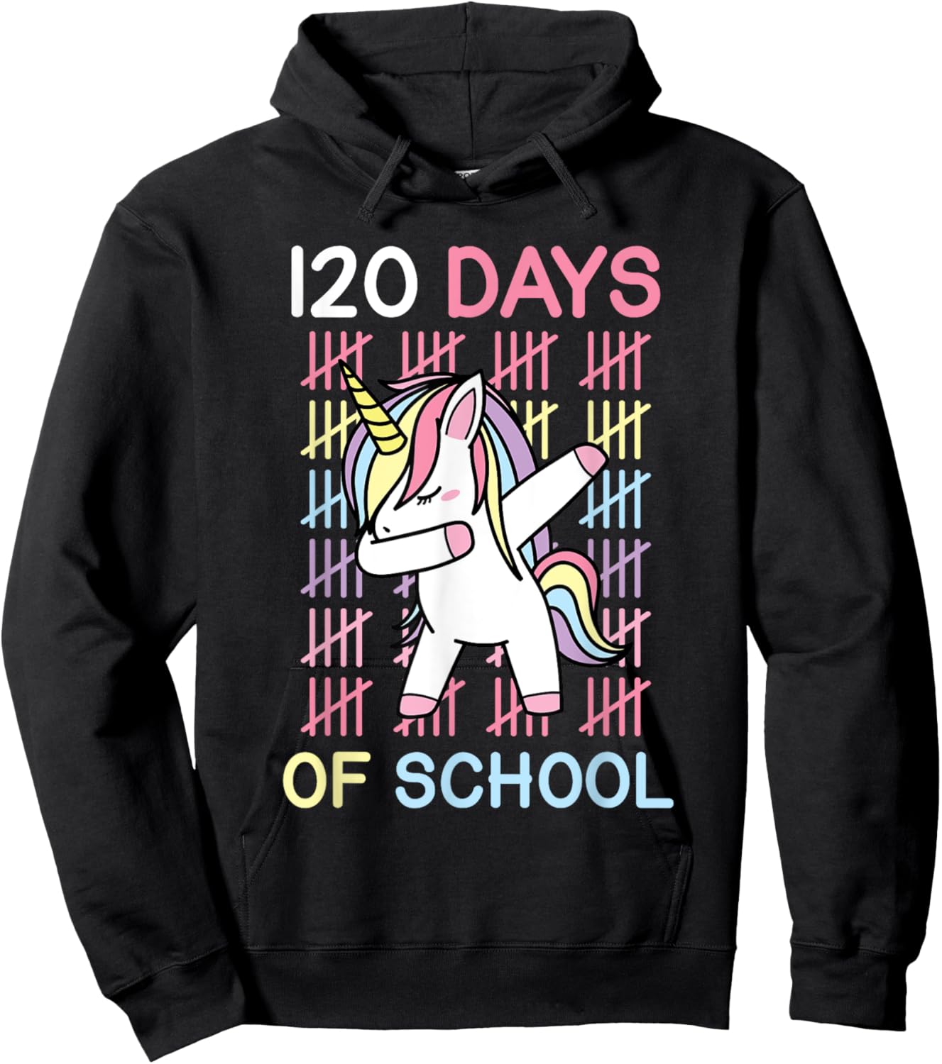 1st Grade 120 Days of School Unicorn Shirt Teacher Kids Hoodie - Hoodie | Black