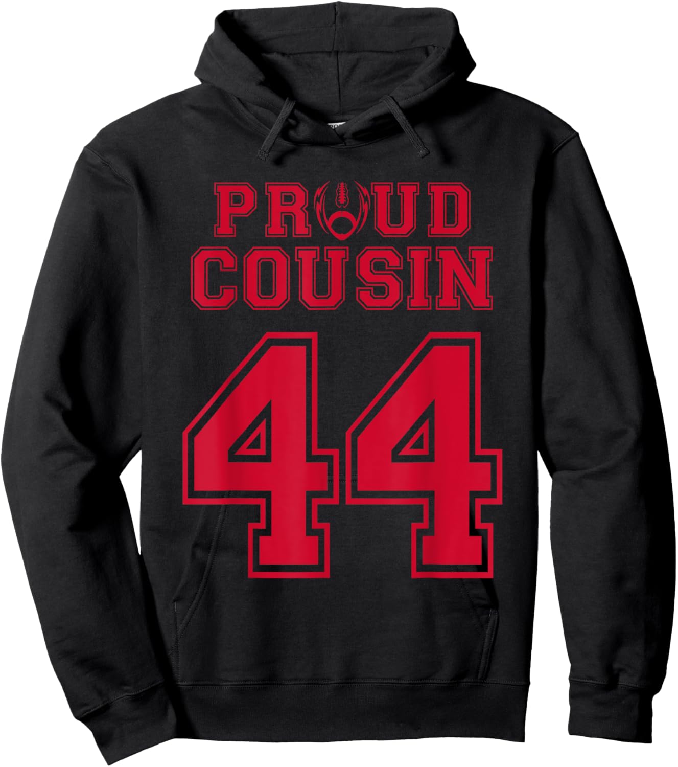 Custom Proud Football Cousin Number 44 R Personalized Hoodie - Hoodie | Black