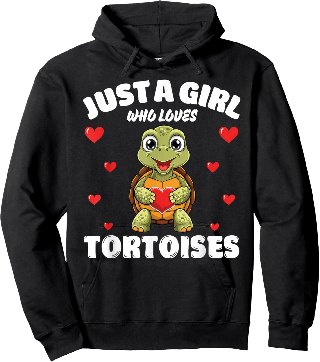 Just A Girl Who Loves Tortoises, Cute Tortoise Lovers Hoodie - Hoodie | Black
