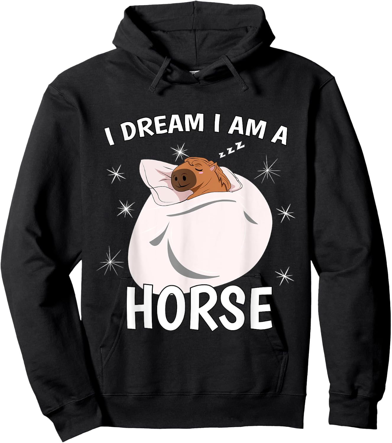Sleeping Shirt PJ Pajama Top I Dream I Am A Horse Hoodie - Hoodie | Black