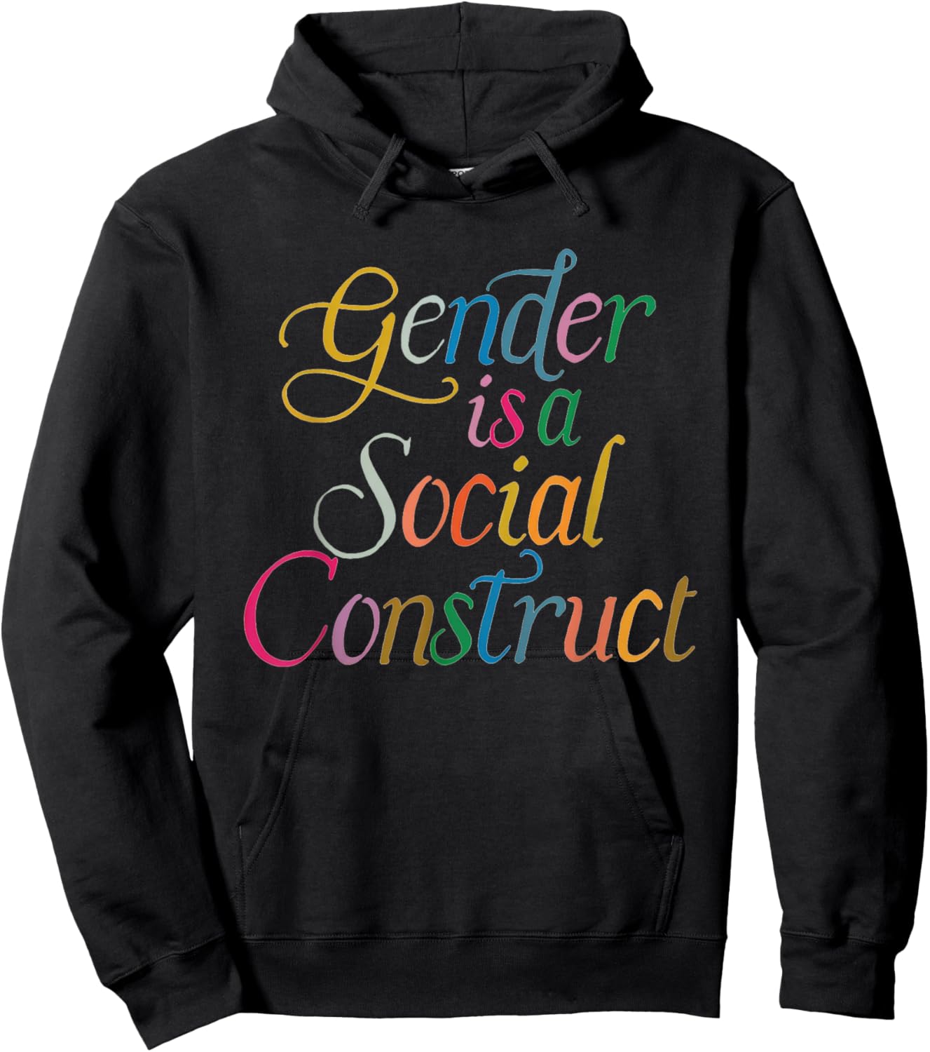 Gender Is A Social Construct Queer Non Binary Library Pride Hoodie - Hoodie | Black