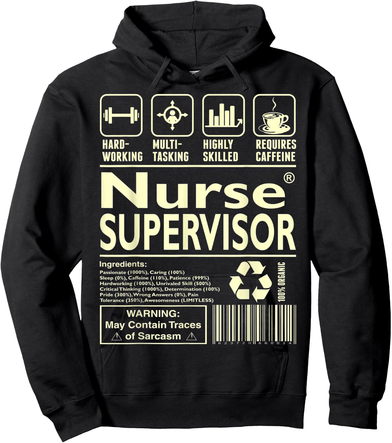 Hardworking Multitasking Nurse Supervisor Hoodie - Hoodie | Black