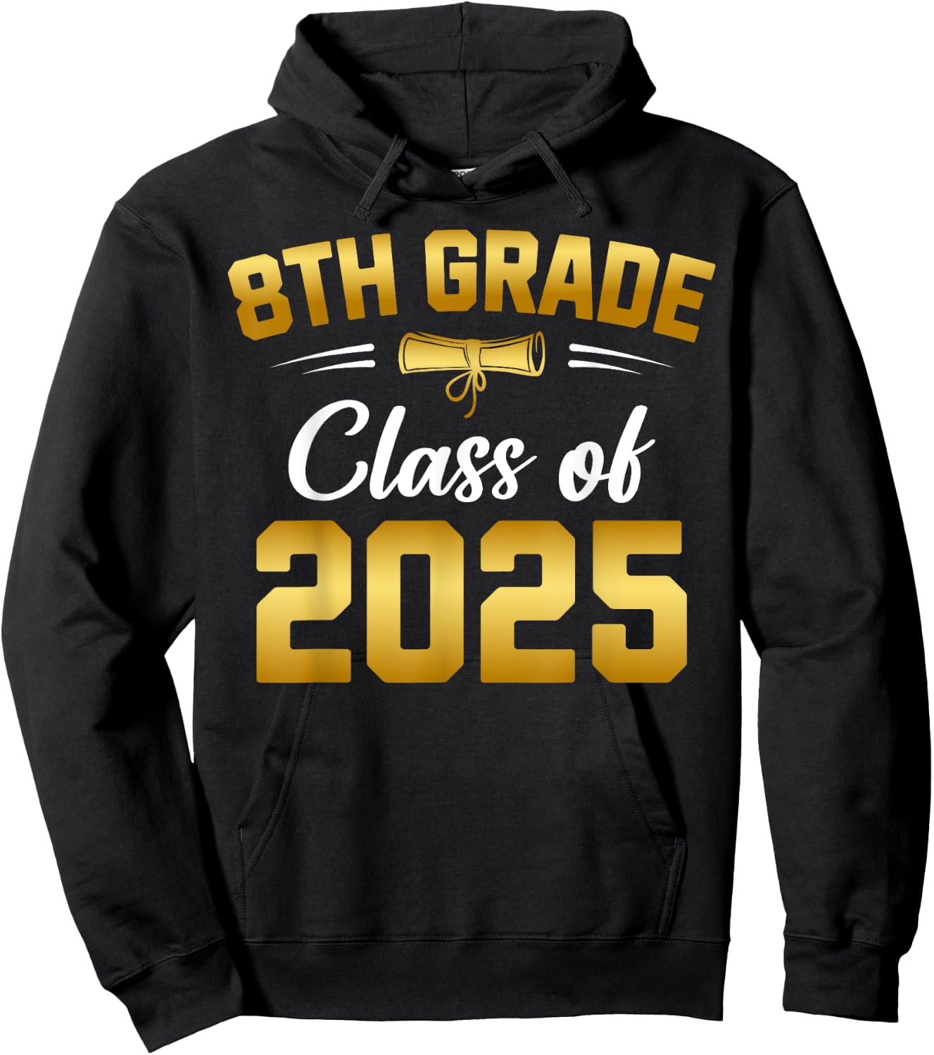 8th Grade Class of 2025 Graduate Student School Graduation Hoodie - Hoodie | Black