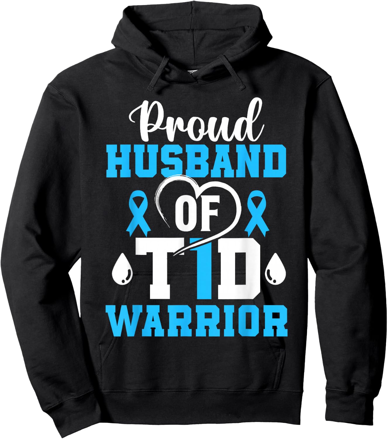 Husband of Type 1 Diabetes Diabetic Awareness Insulin Hoodie - Hoodie | Black