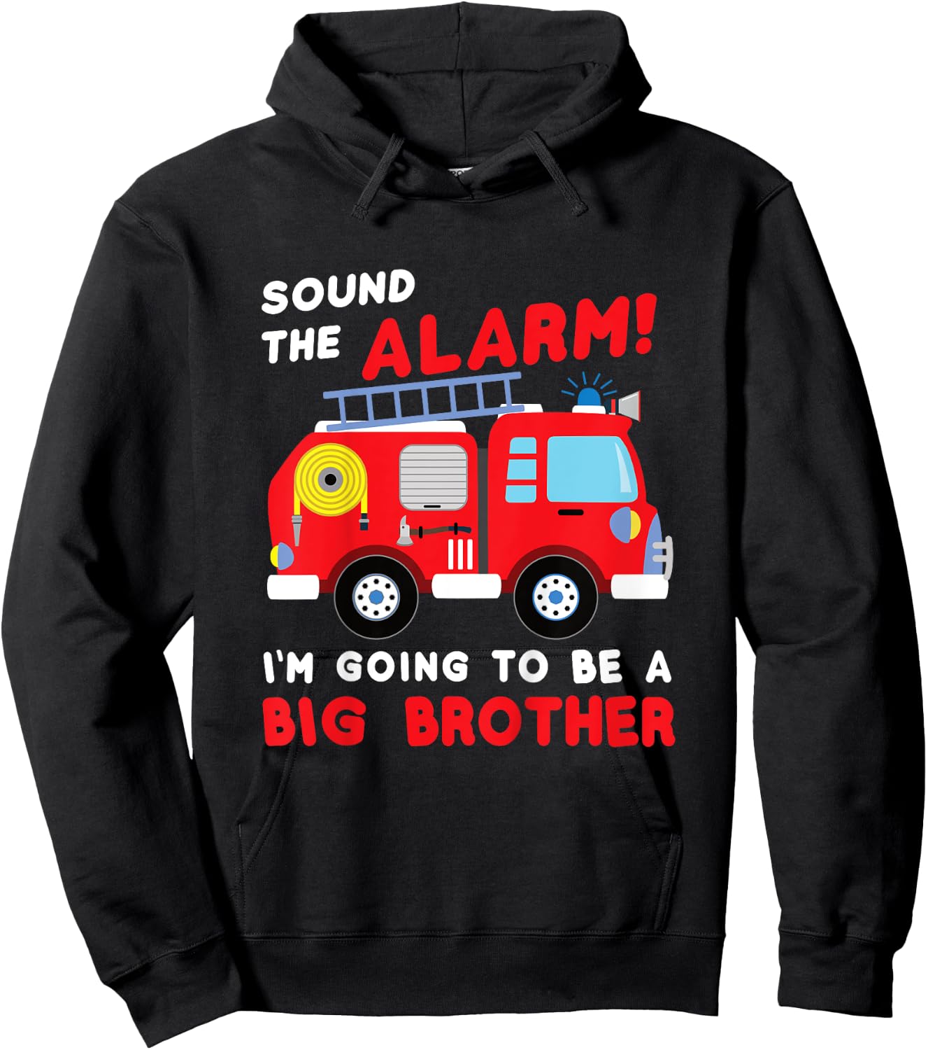 Kids Im going to be a big brother Shirt Firetruck baby reveal Hoodie - Hoodie | Black