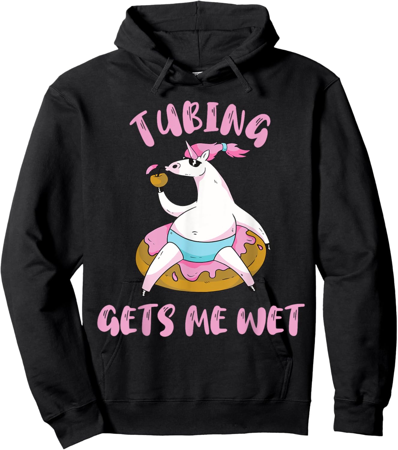 River Tubing Unicorn Tubing Get's Me Wet Summer Float Trip Men Women Hoodie - Hoodie | Black