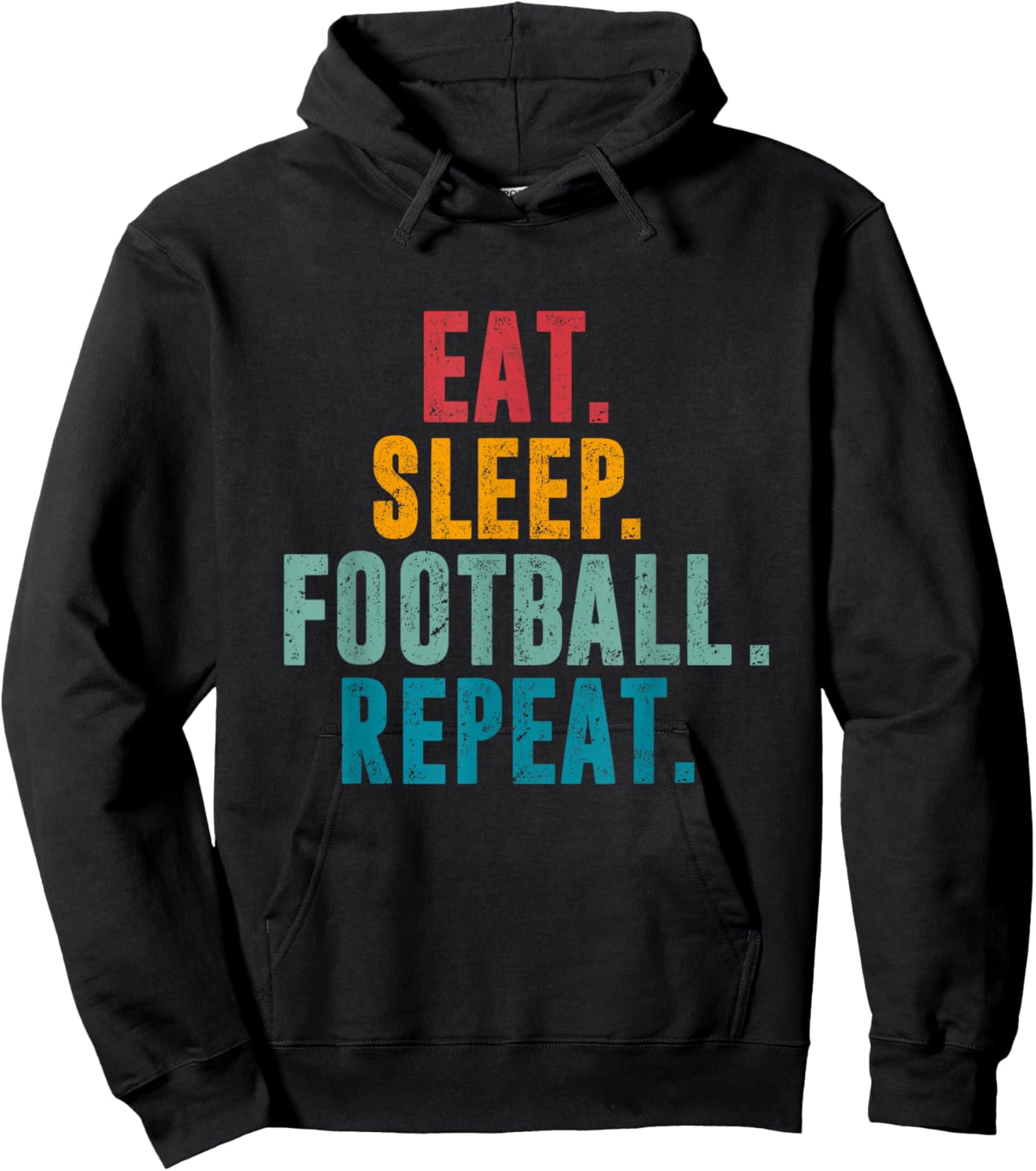 Eat Sleep Football Repeat American Football Player Men Women Hoodie - Hoodie | Black