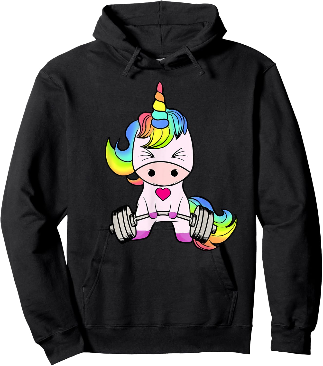 Unicorn Gym , Unicorn Weightlifting Shirt Hoodie - Hoodie | Black