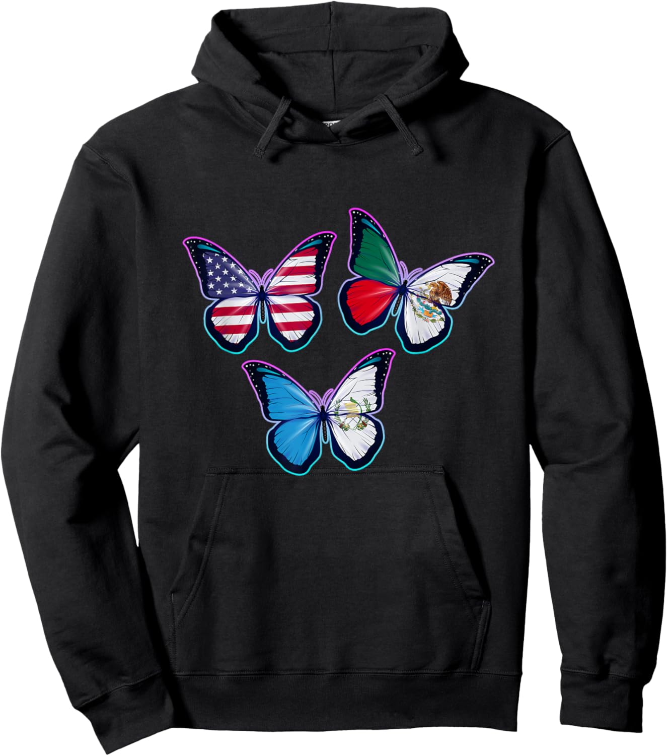 Multiculti Heritage. Guatemala, Mexico and the USA Hoodie - Hoodie | Black