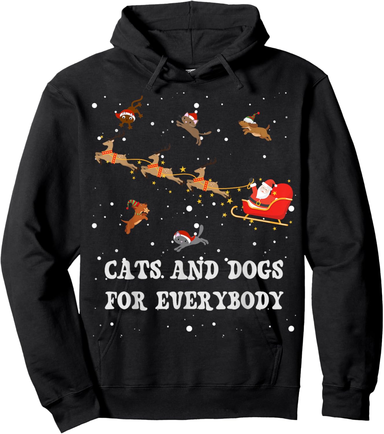Dogs For Everybody Funny Dog Lovers Christmas Hoodie - Hoodie | Black