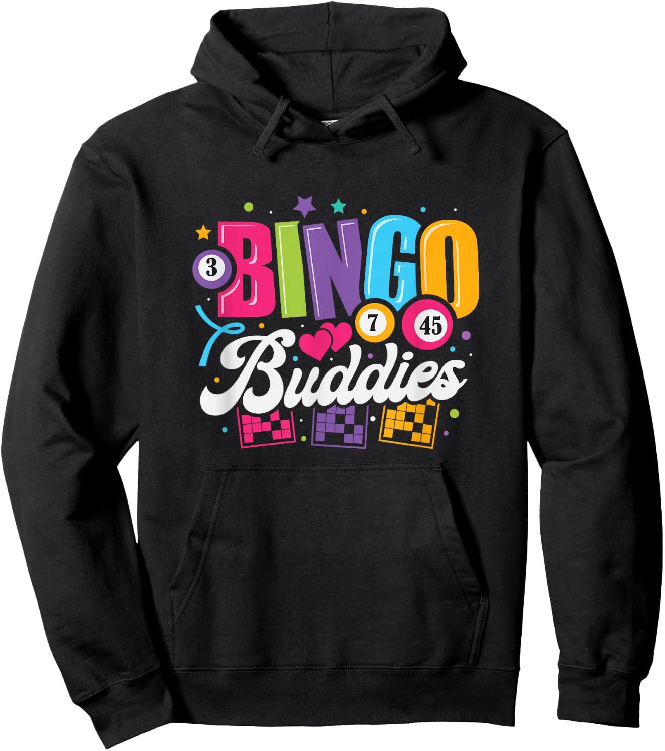 Bingo Buddies Lucky Game Players Funny Men Women Kids Hoodie - Hoodie | Black