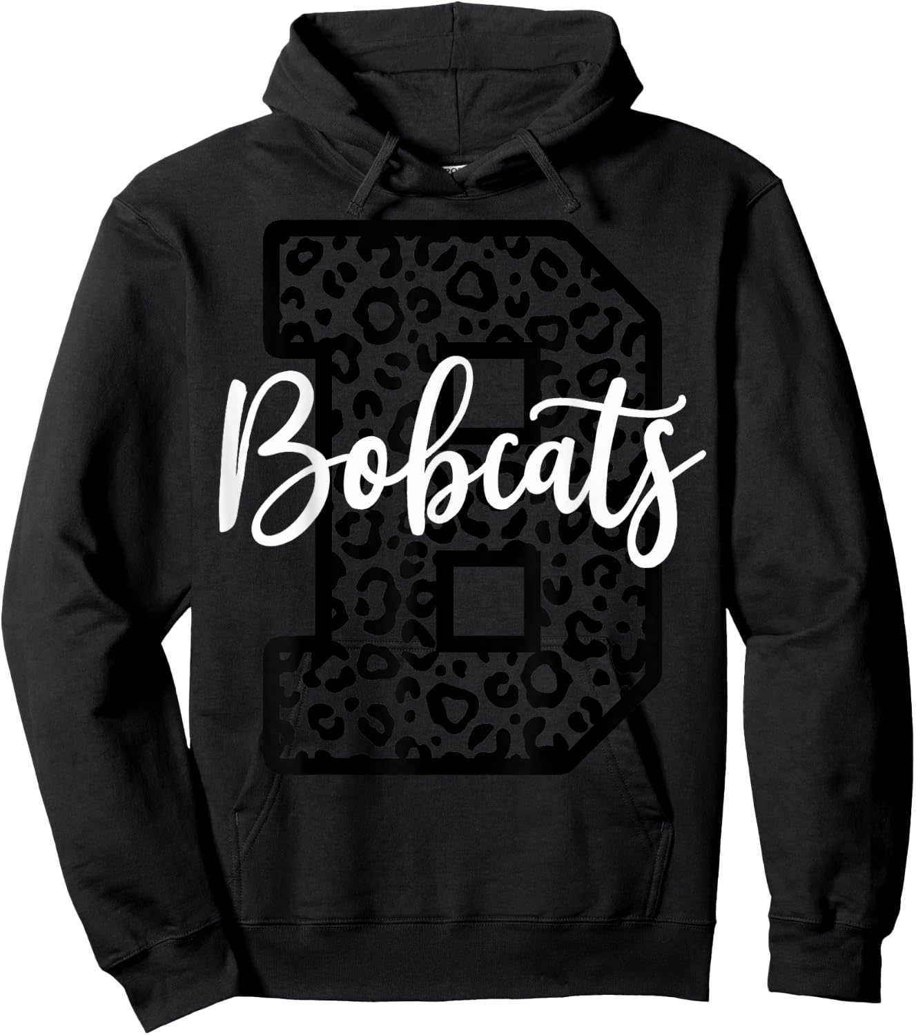 Bobcats School Spirit Leopard Sport Fan Game Day Hoodie - Hoodie | Black