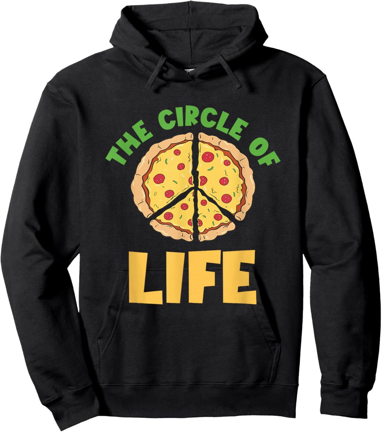 Pizza Circle Of Life Peace Pizza Slice Pepperoni Pizza Lover Hoodie - Hoodie | Black