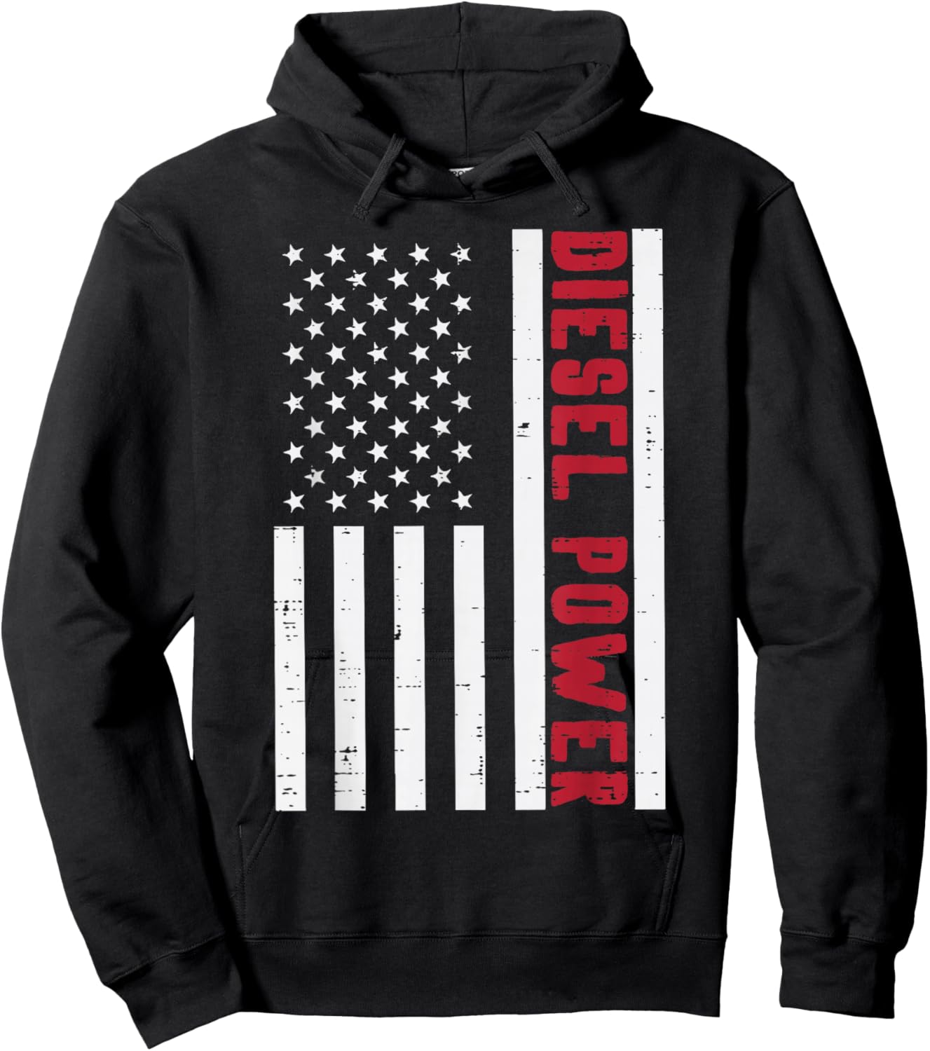 Diesel Power USA Flag Trucker Mechanic Cars Men Women Kids Hoodie - Hoodie | Black
