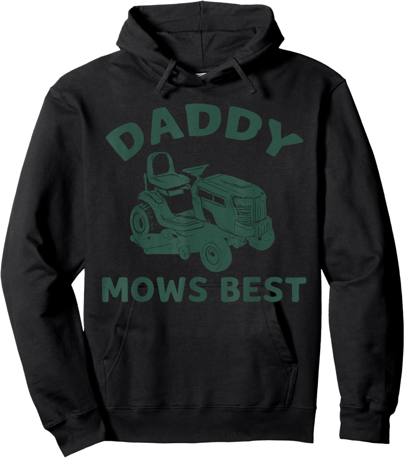 Daddy Mows Best Funny Lawn Mower – Vintage Dad Mowing Hoodie - Hoodie | Black