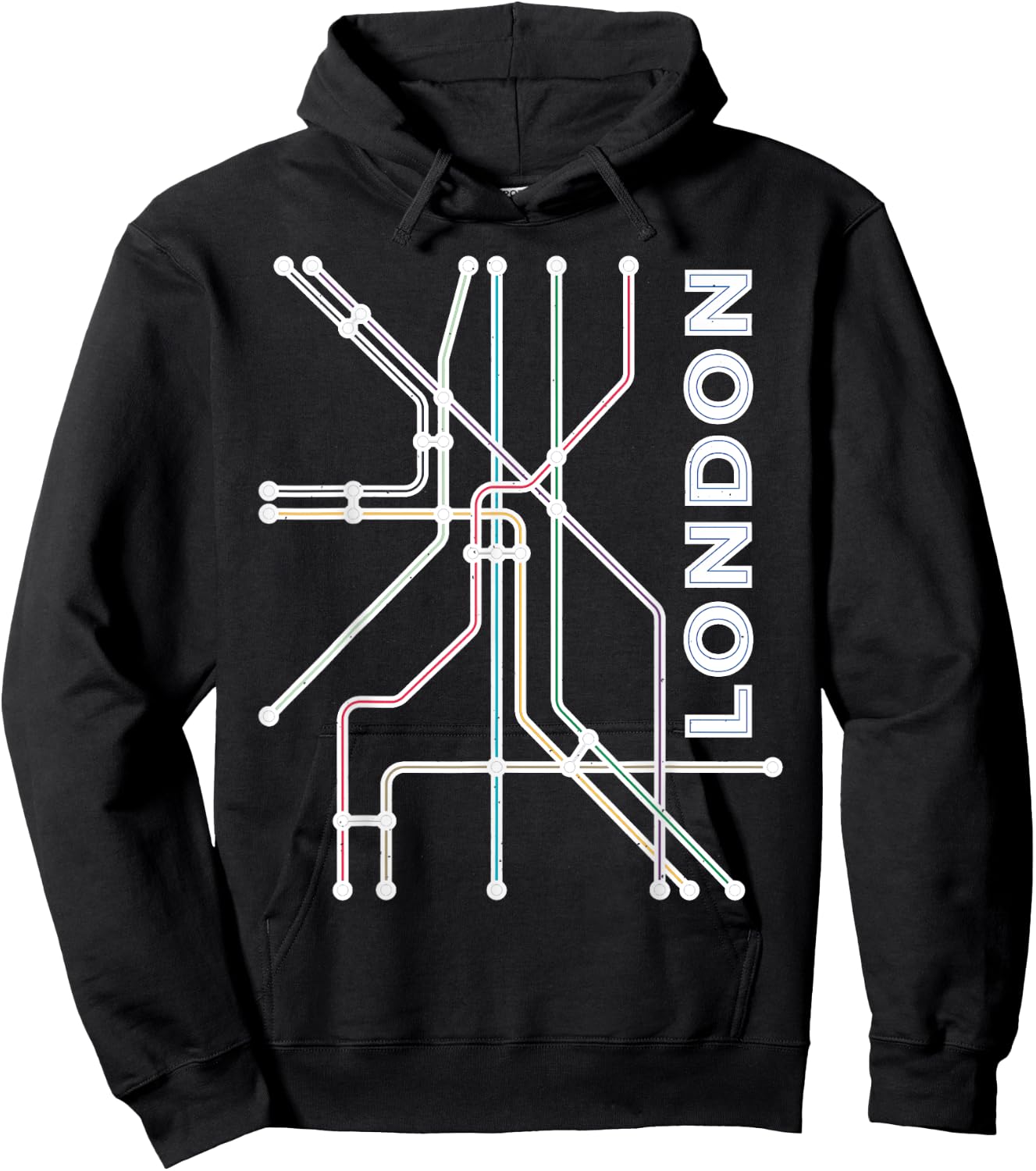 London UK Underground Subway England Souvenir Gift Hoodie - Hoodie | Black