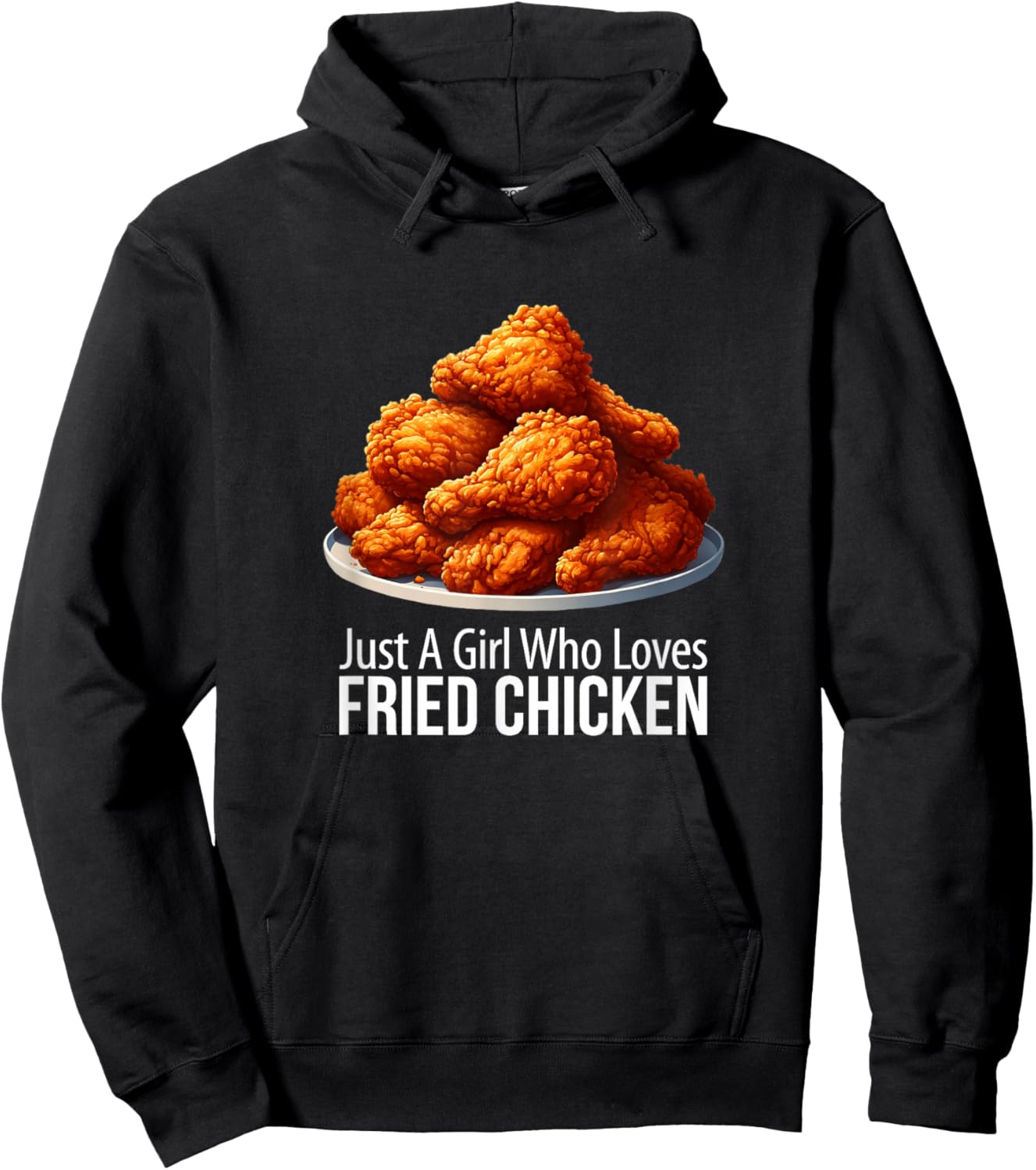Just A Girl Who Loves Fried Chicken Hoodie - Hoodie | Black