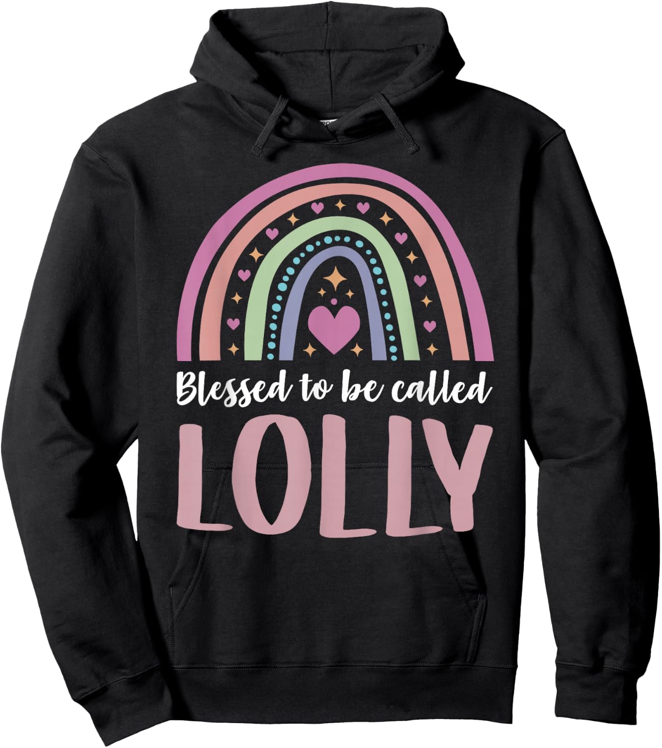 Lolly Shirt for Grandma Women Mothers Day Blessed Lolly Hoodie - Hoodie | Black
