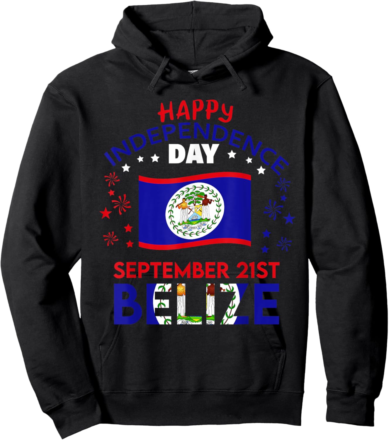 Belize 44th Independence Day Belizean Pride Belize Flag Hoodie - Hoodie | Black