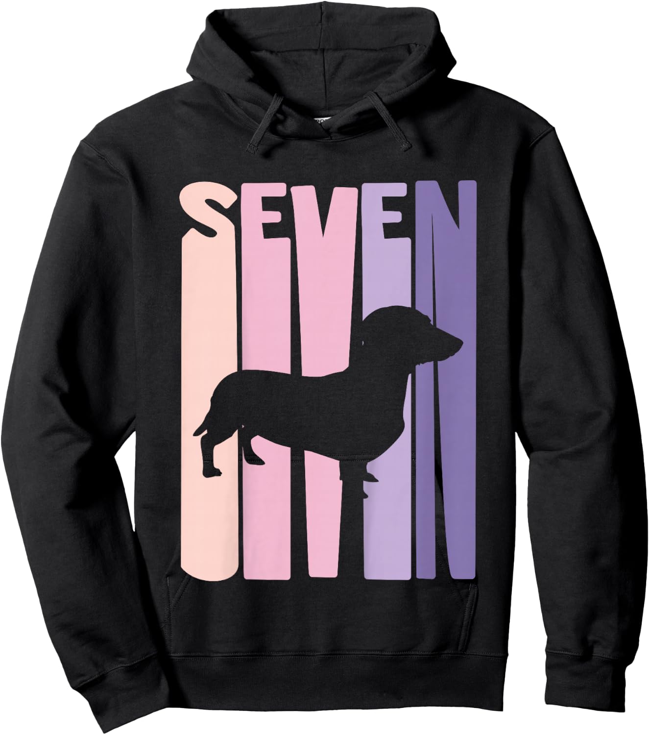 Kids 7 Year Old German Dachshund Lover Birthday Girl Hoodie - Hoodie | Black