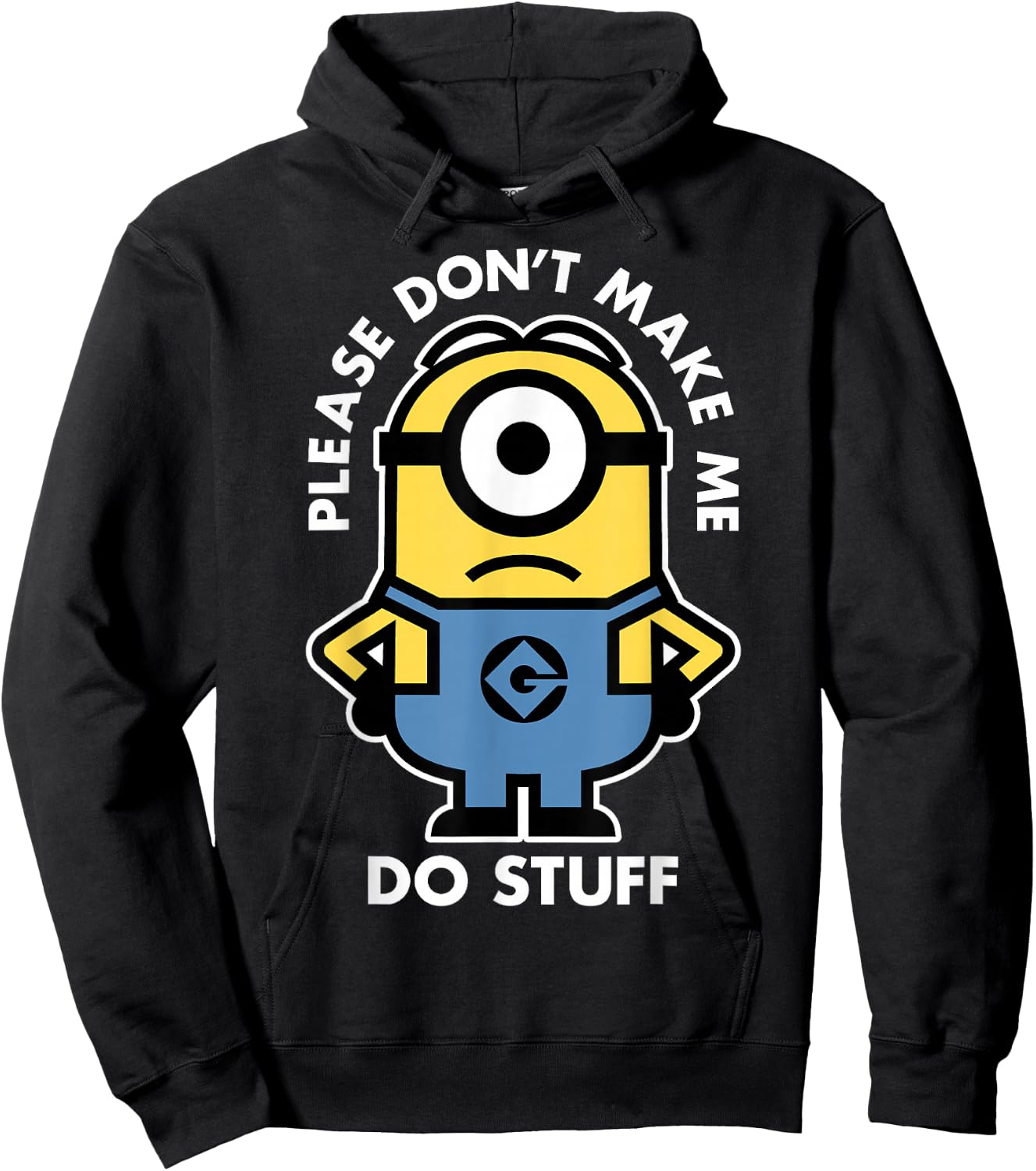 Despicable Me Minions Don't Make Me Do Stuff Portrait Hoodie - Hoodie | Black