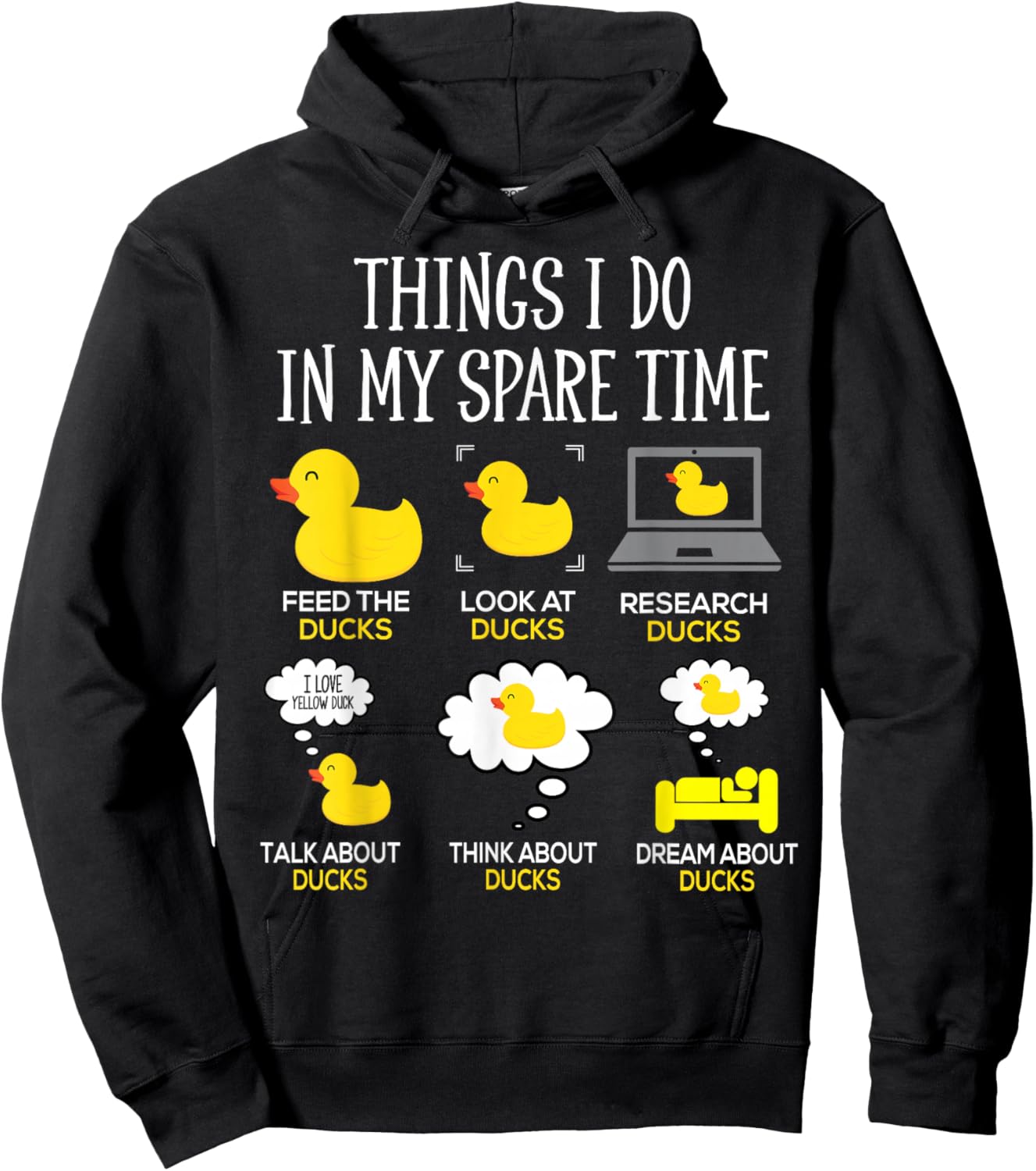 Things I Do In My Spare Time Ducks Love Cute Duck Mom Dad Hoodie - Hoodie | Black
