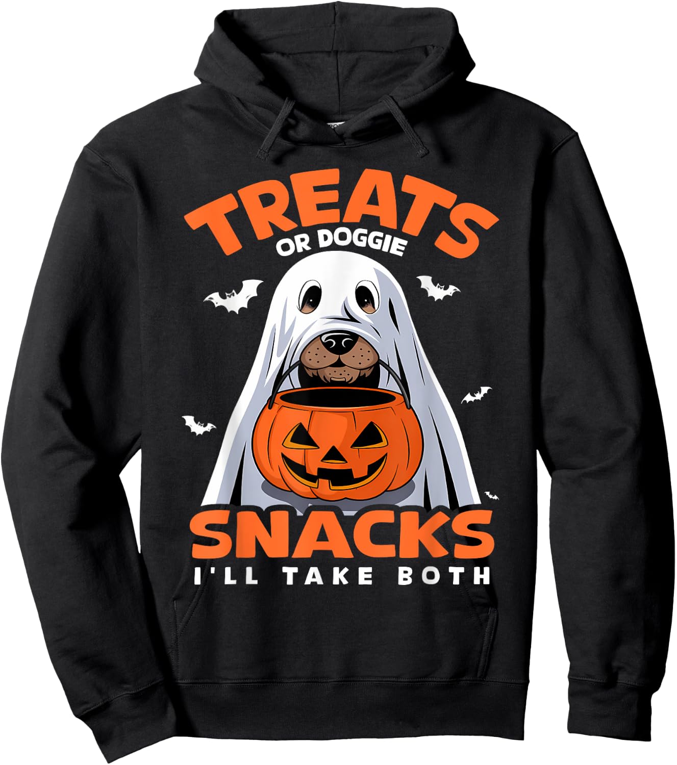 Treats or Doggie Snacks I'll Take Both Dog Costume Halloween Hoodie - Hoodie | Black