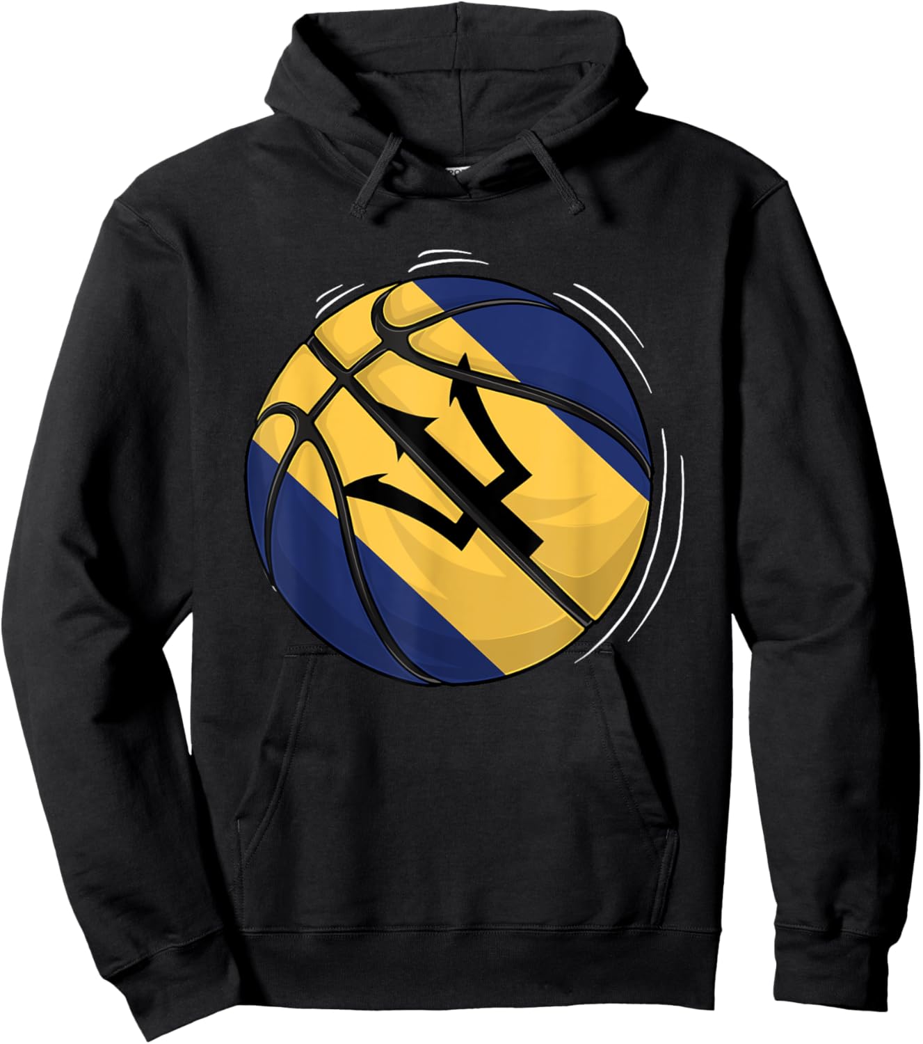 Basketball Ball With The Flag Of Barbados Hoodie - Hoodie | Black
