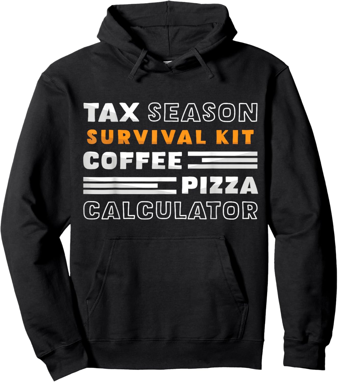 Tax Season Survival Kit Coffee Pizza Calculator Accountant Hoodie - Hoodie | Black