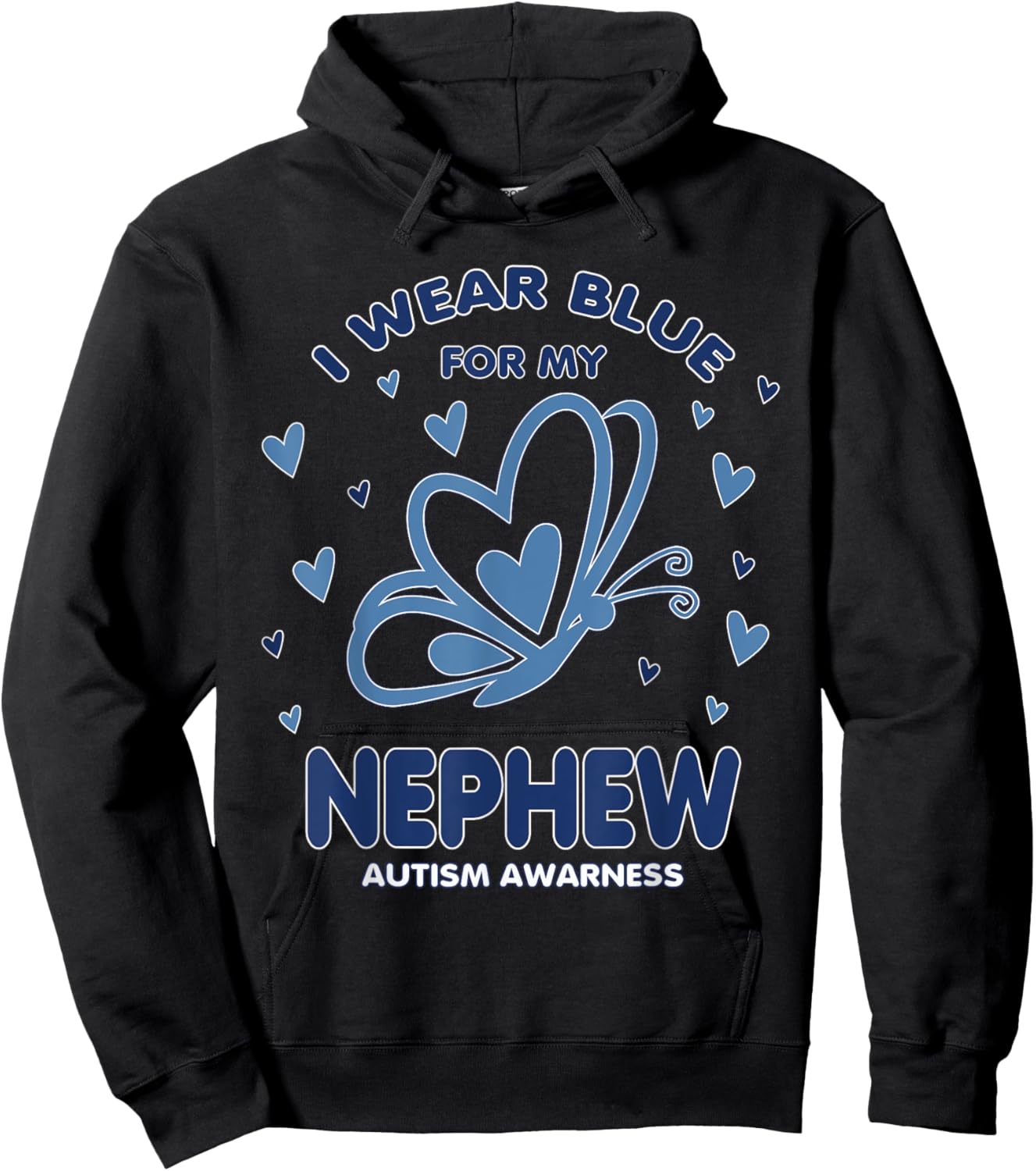I Wear Blue For My Nephew Autism Awareness Matching Hoodie - Hoodie | Black