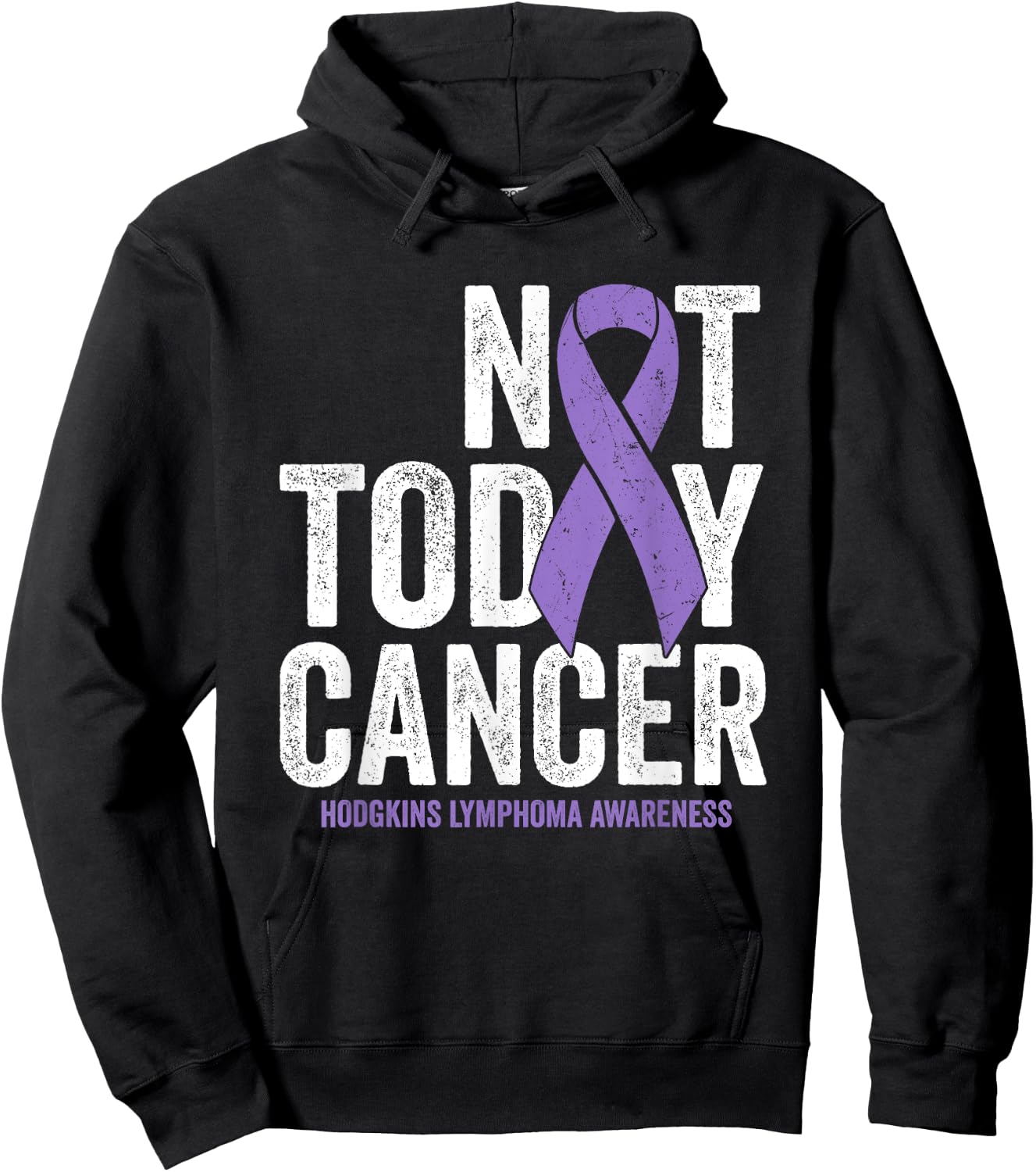 Hodgkins Lymphoma Awareness Ribbon - Not Today Cancer Hoodie - Hoodie | Black