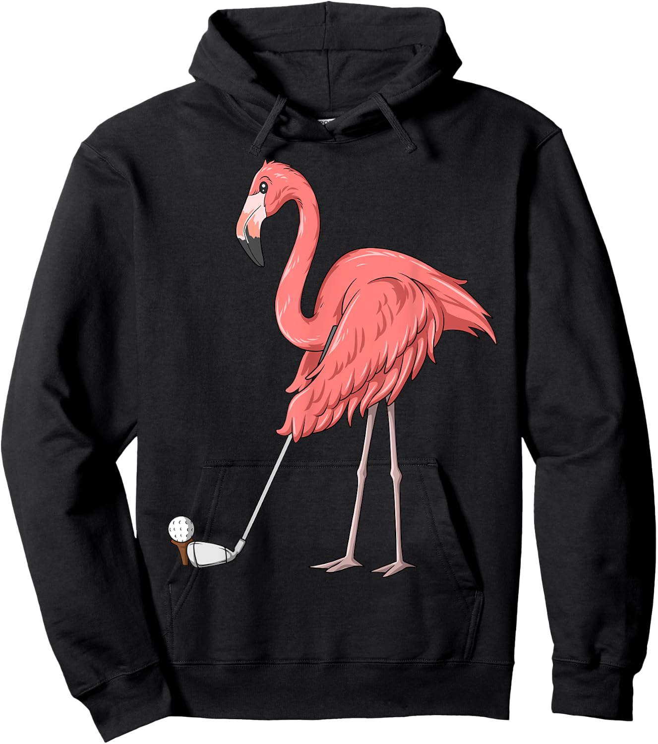Flamingo Golf Flamingo Playing Golf Golfer Hoodie - Hoodie | Black