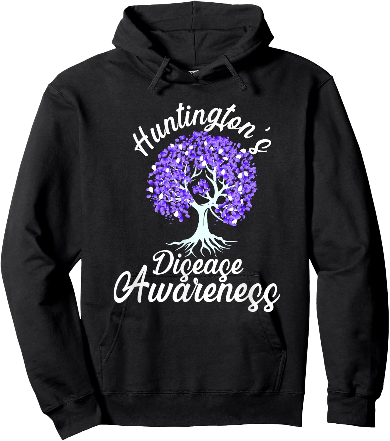 Huntingtons Disease Awareness Warrior Tree Hop Hoodie - Hoodie | Black
