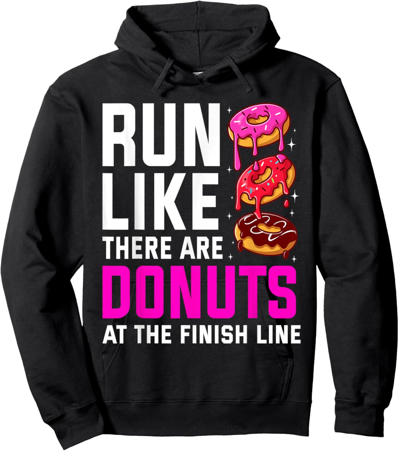 Funny Running Women Donut Finish Line Marathon Hoodie - Hoodie | Black