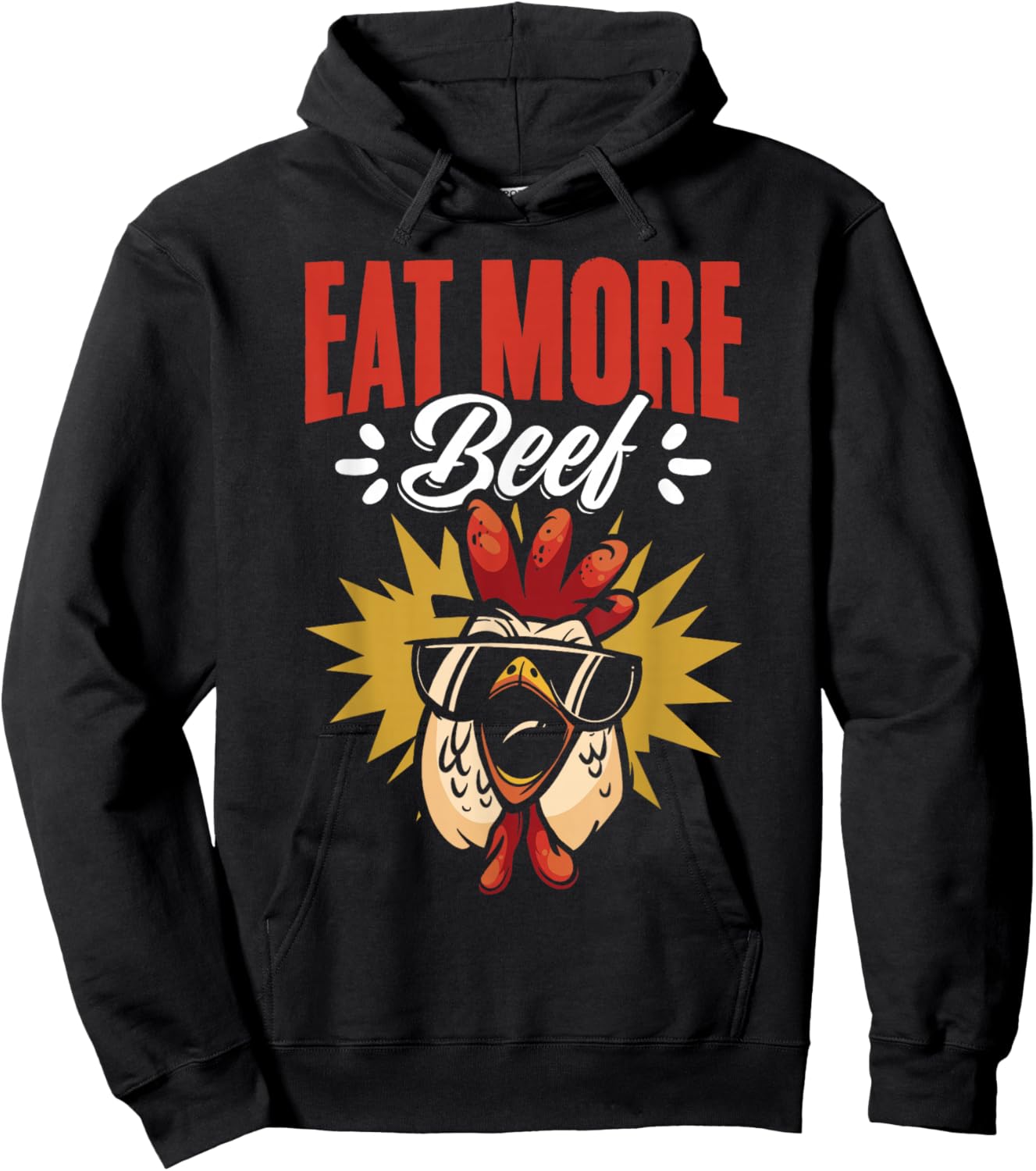 Eat More Beef Chicken Farmer Beef Funny Quote Hoodie - Hoodie | Black