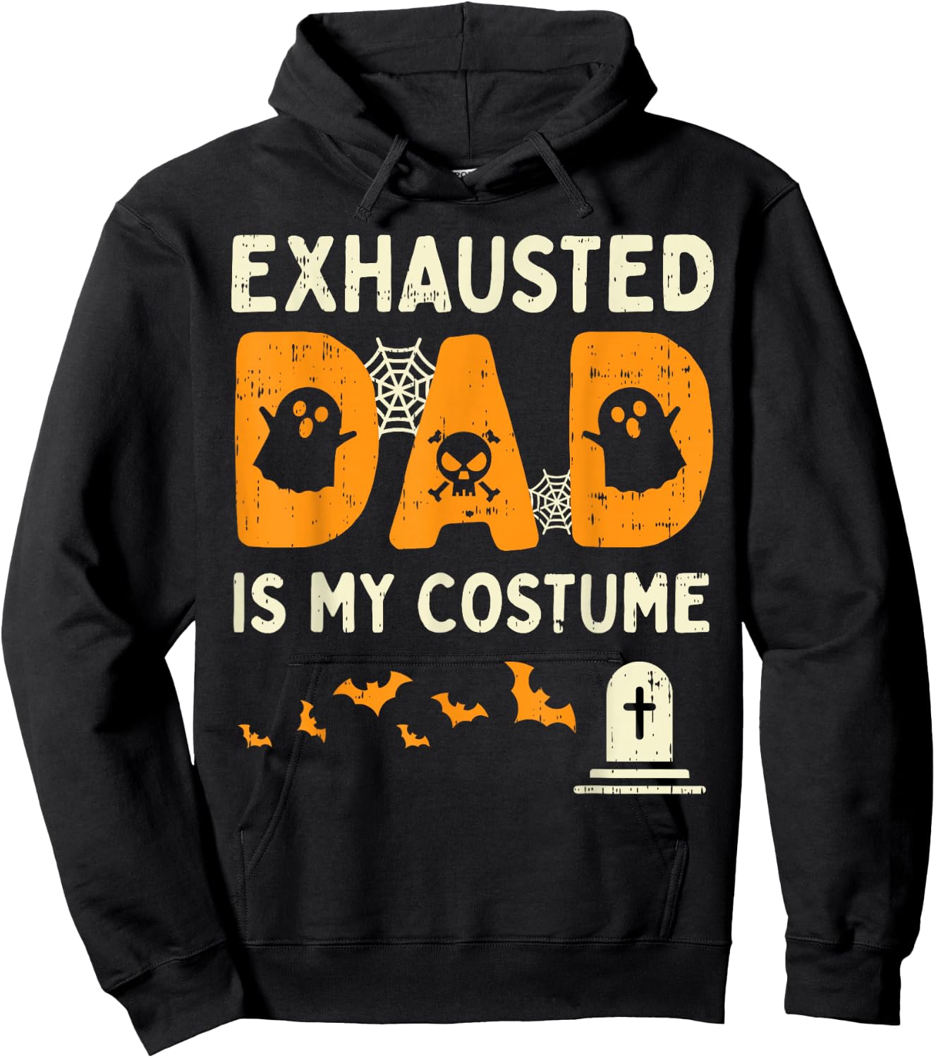 Exhausted Dad Costume Funny Matching Halloween Men Gift Hoodie - Hoodie | Black