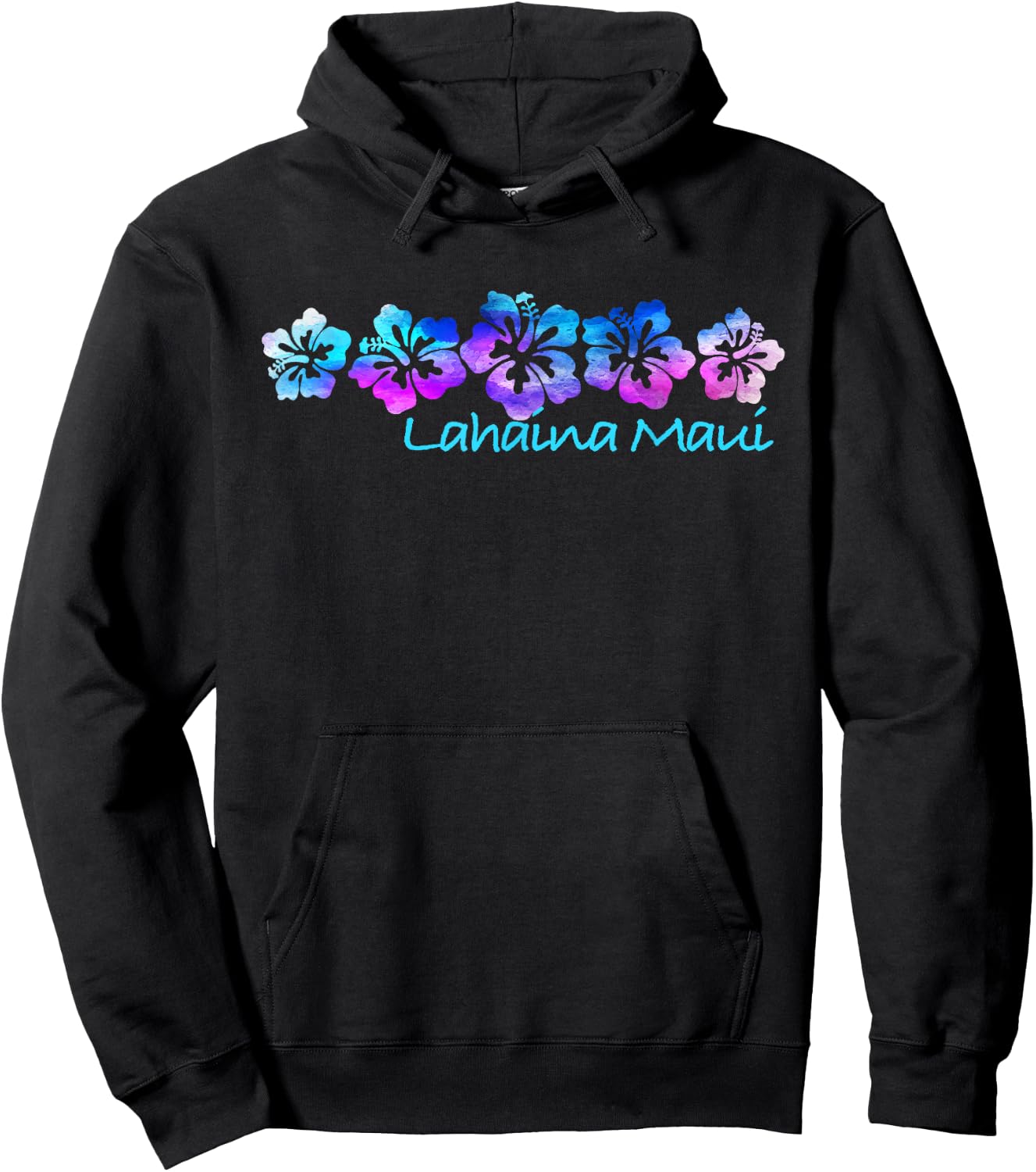 Lahaina Maui Tropical Flower -Vacation Beach Hoodie - Hoodie | Black