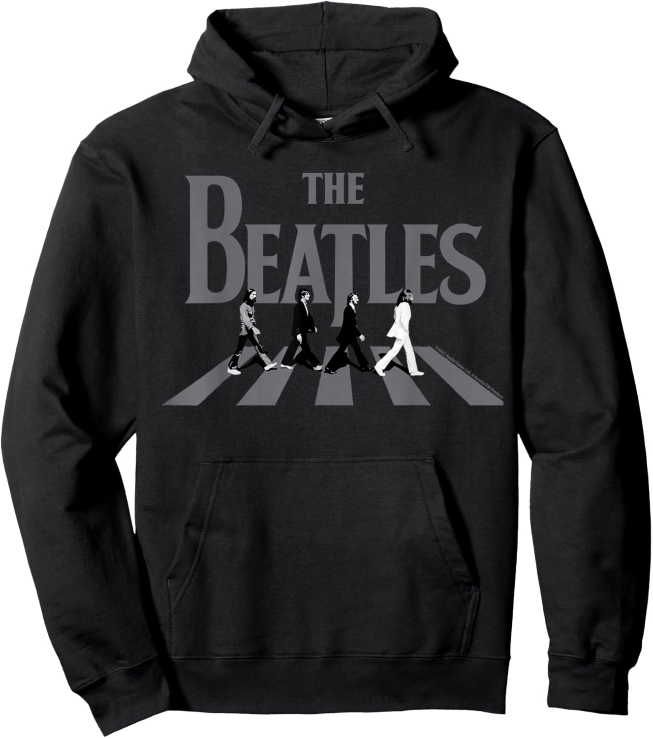 The Beatles - Abbey Road Greyscale Album Cover Hoodie - Hoodie | Black