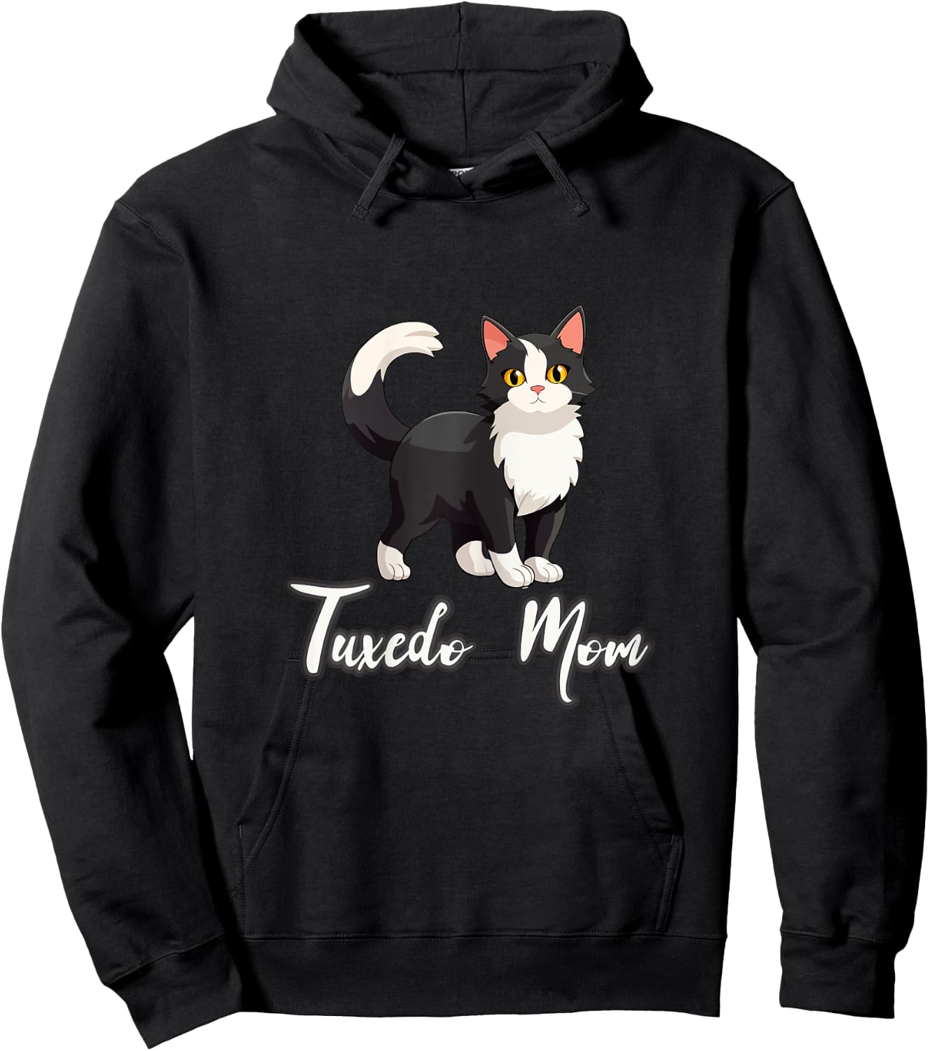 Tuxedo Cat Mom Shirt Funny Kitten Mama Cat Lover Mothers Day Kids Hoodie - Hoodie | Black