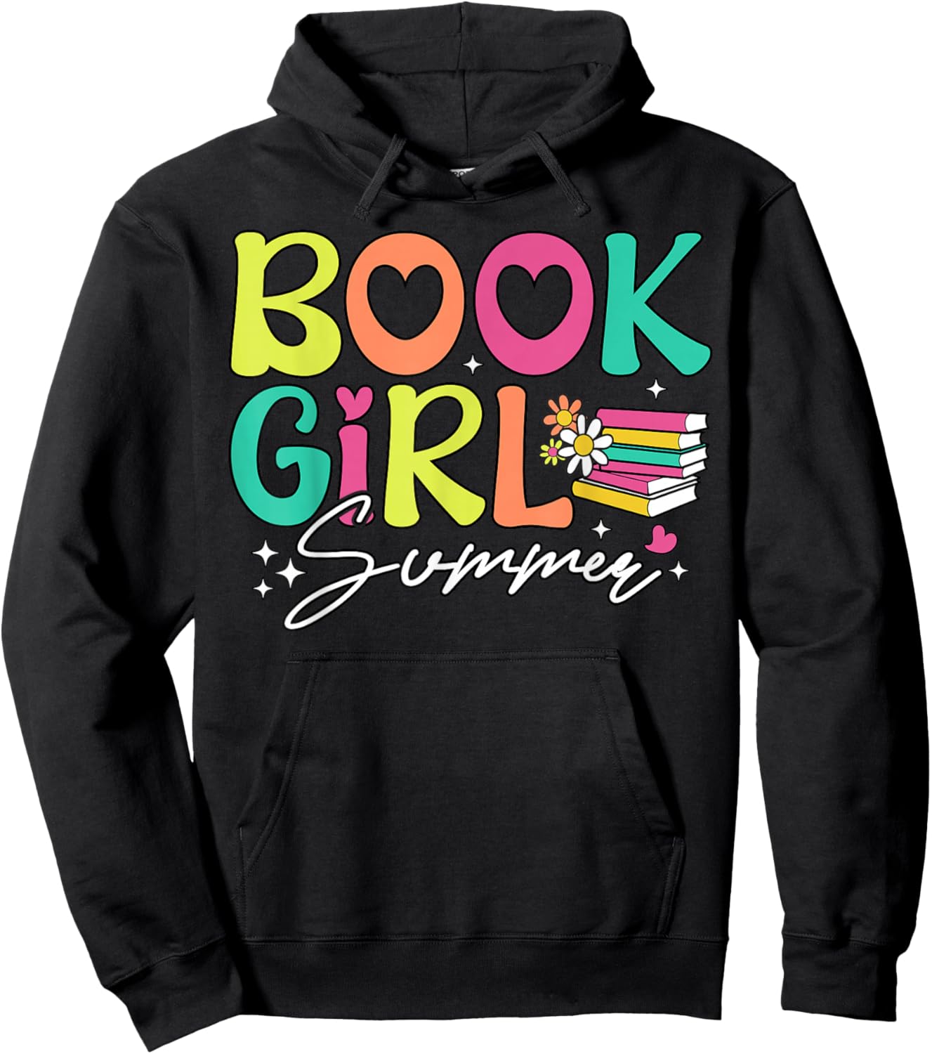 Groovy Book Girl Summer Books Reading Bookish Beach Women Hoodie - Hoodie | Black