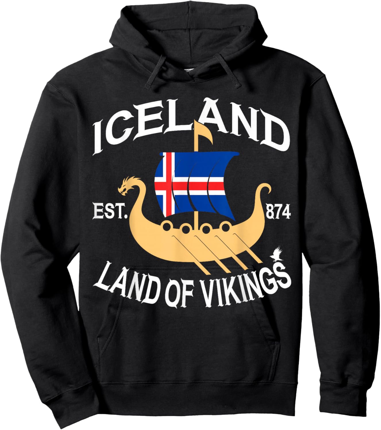 Norse Mythology Viking Ship Island Land of the Vikings Hoodie - Hoodie | Black
