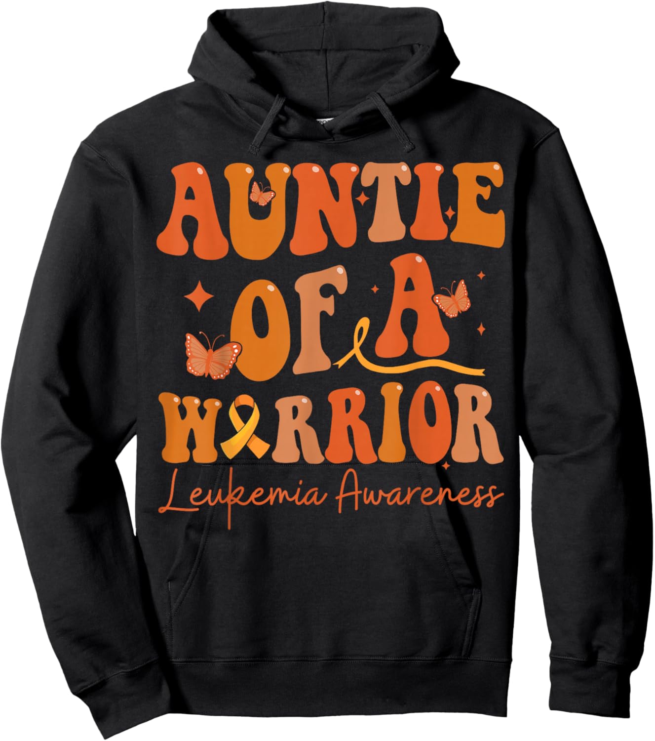 Auntie Of A Warrior Leukemia Awareness Family Matching Hoodie - Hoodie | Black