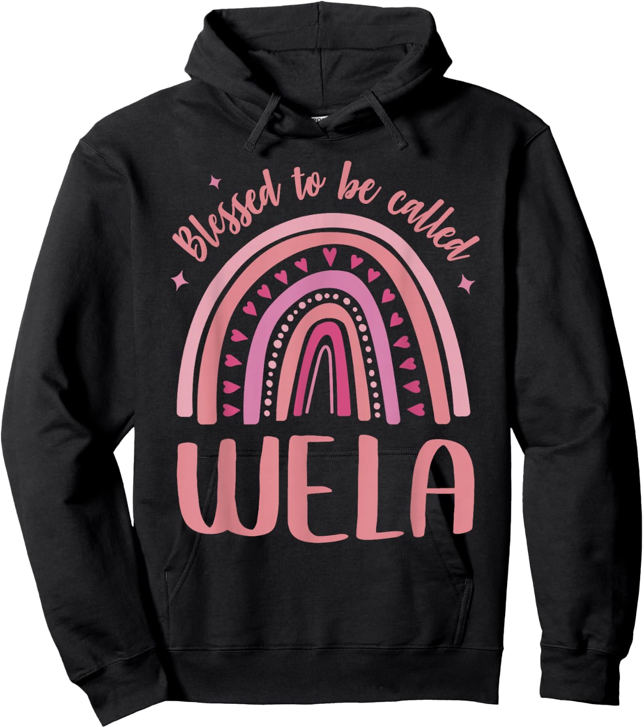 Wela for Grandma Women Mother's Day Blessed Wela Hoodie - Hoodie | Black