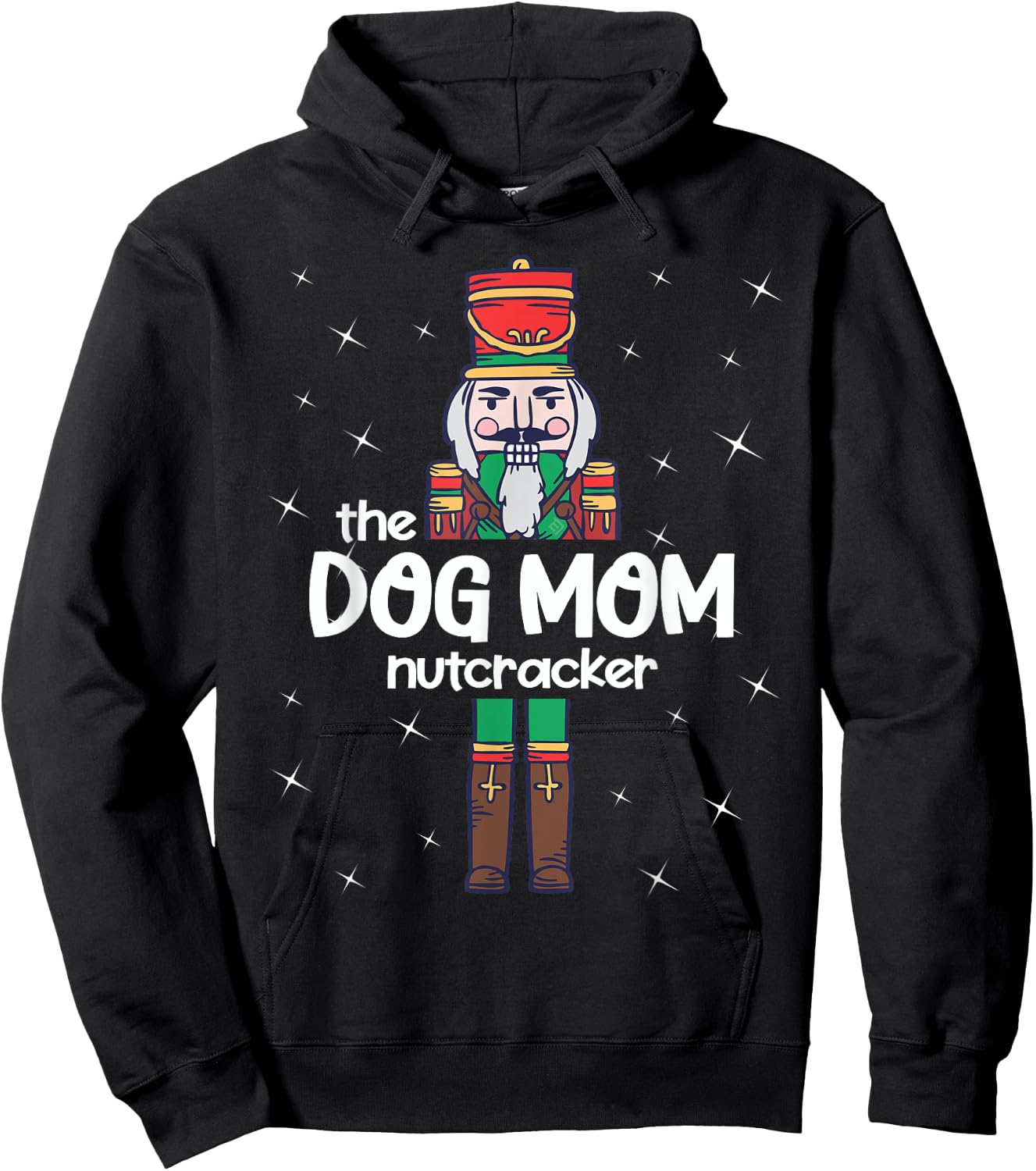 Dog Mom Nutcracker Family Matching Funny Gift Pajama Men Women Kids Hoodie - Hoodie | Black