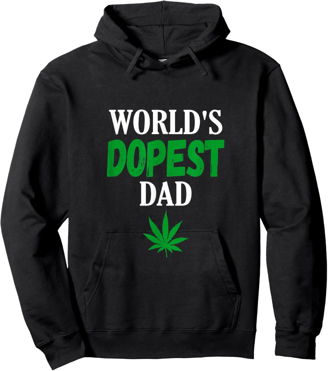World's Dopest Dad Weed Marijuana Cannabis Funny Leaf Hoodie - Hoodie | Black