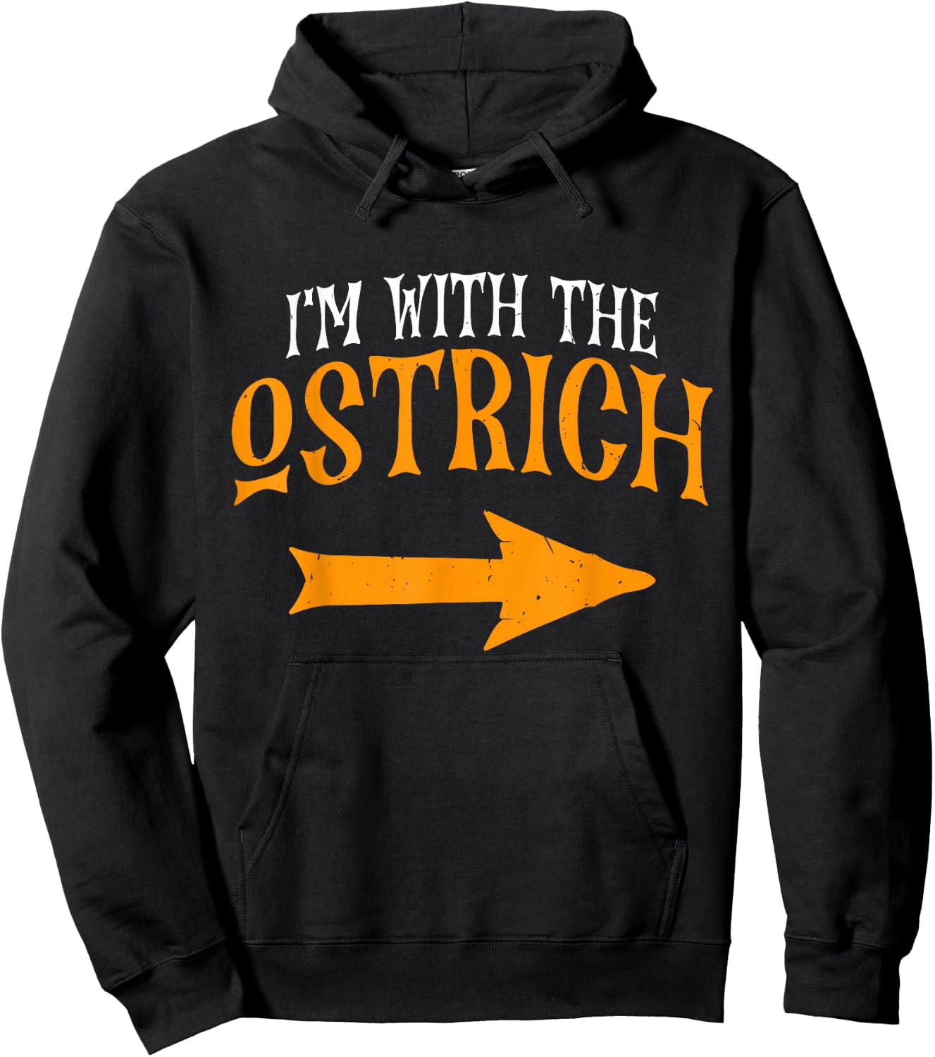 I'm With Ostrich Halloween Costume Funny Couples Ostrich Hoodie - Hoodie | Black