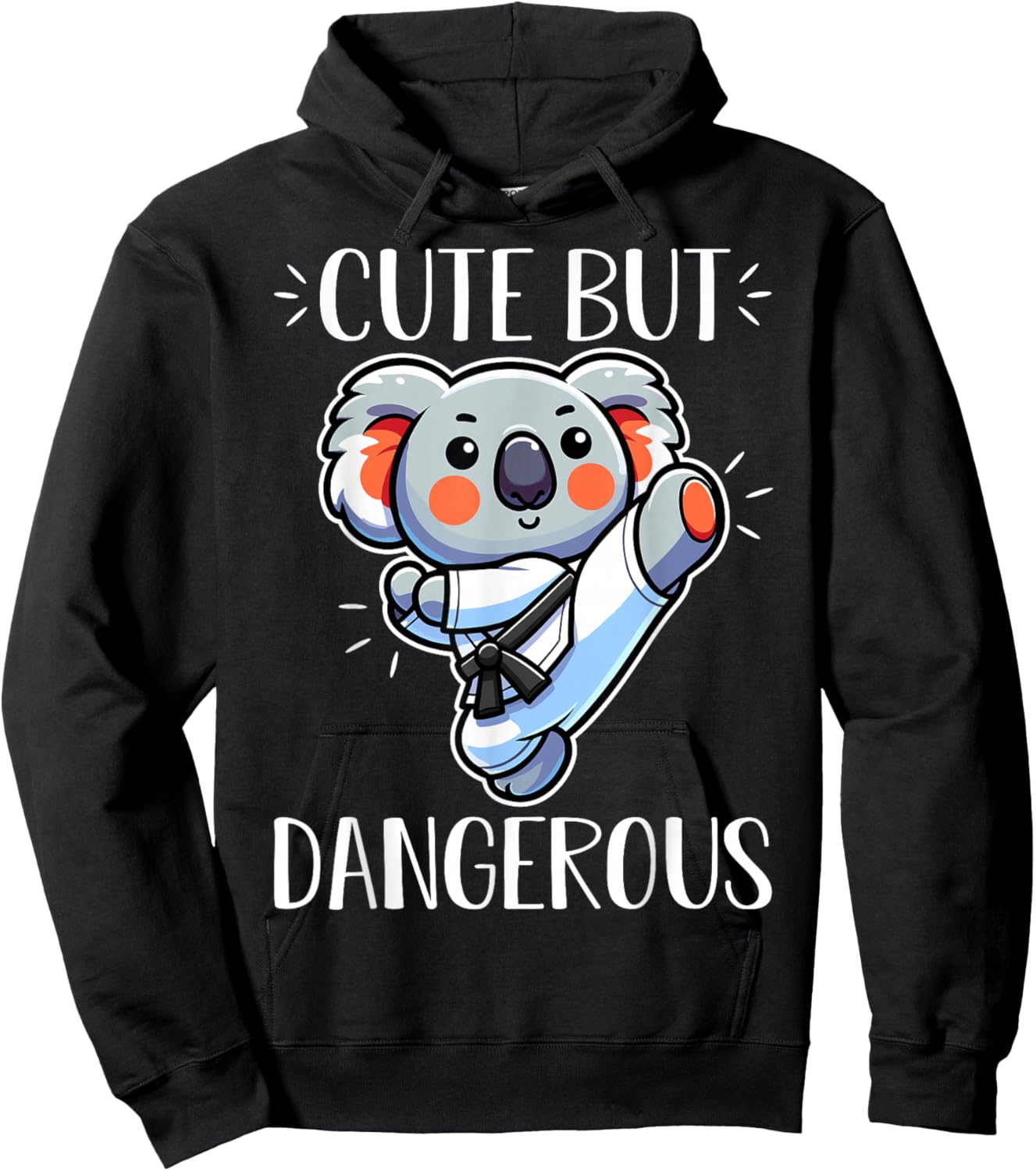 Cute but Dangerous Karate Taekwondo Koala Karate Girl Hoodie - Hoodie | Black